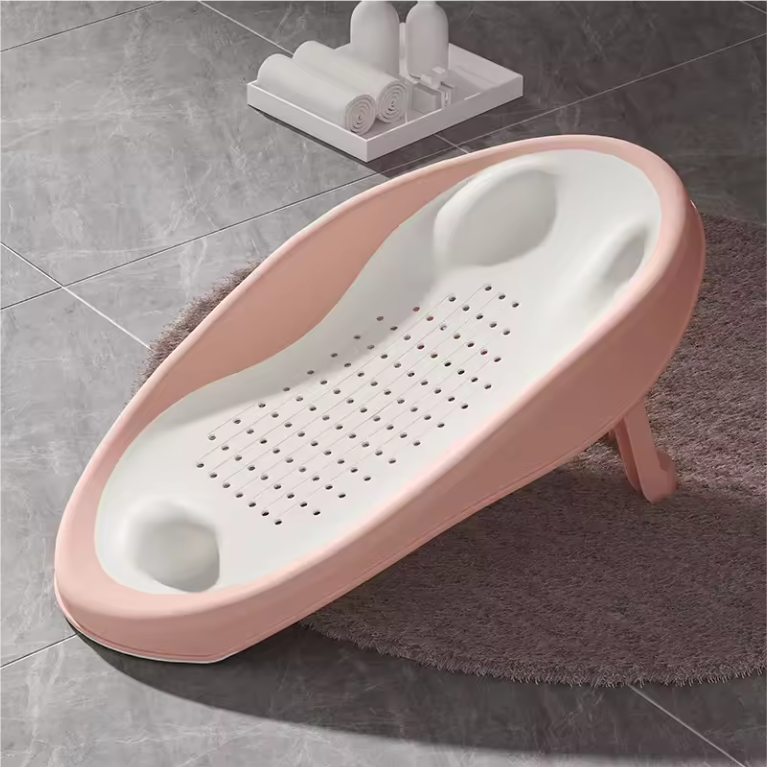Opvouwbaar Baby Badzitje – Antislip Douchenet met Ergonomische Rugleuning