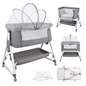 Multifunctioneel 4-in-1 Reisbedje – Wieg, Schommelbed, Verzorgingsstation en Babybed met Matras, Muskietennet en Opbergmand
