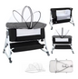 Multifunctioneel 4-in-1 Reisbedje – Wieg, Schommelbed, Verzorgingsstation en Babybed met Matras, Muskietennet en Opbergmand