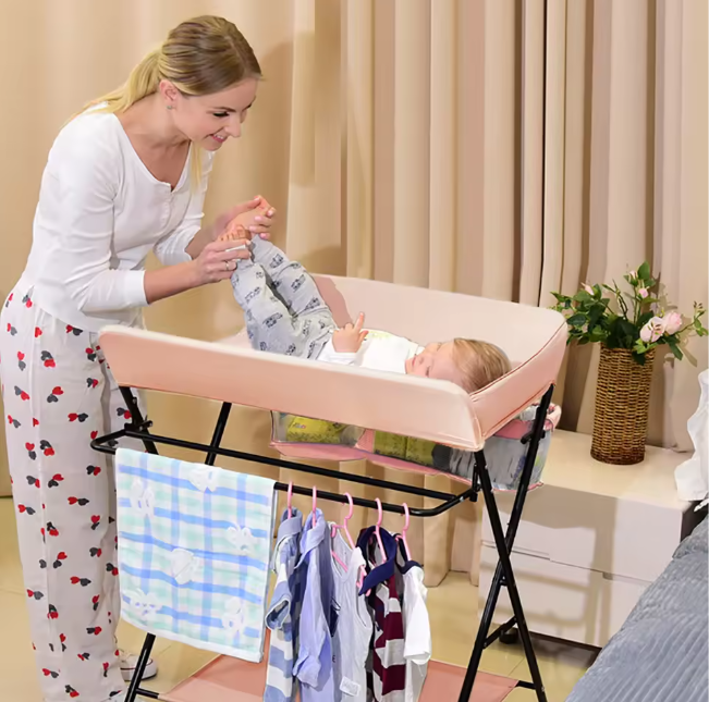 Verstelbare Baby Aankleedtafel – Ergonomisch, Opvouwbaar en met Grote Opbergruimte