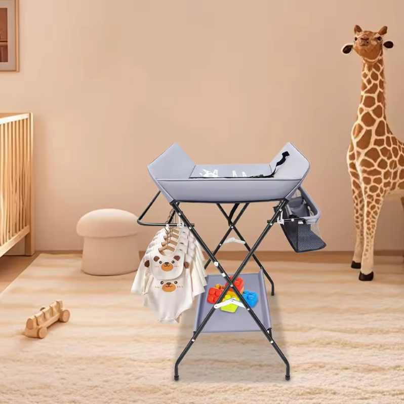 Opvouwbare Baby Aankleedtafel met Opbergruimte – Veilig, Ergonomisch en Ruimtebesparend
