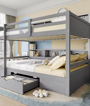 Stapelbed 90 × 200 cm met Lades en Opbergvakken – Ruimtebesparend Kinderbed