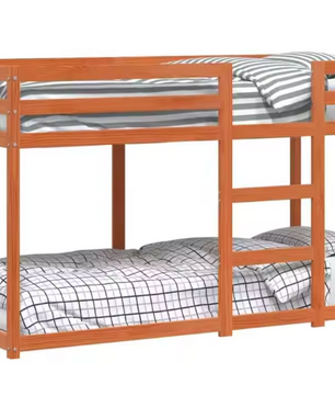 Stapelbed 90 × 190 cm  Massief Grenenhouten Kinderbed, Ruimtebesparend Ontwerp