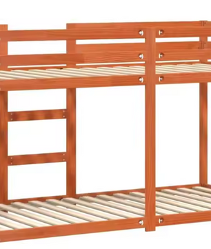 Stapelbed 90 × 190 cm  Massief Grenenhouten Kinderbed, Ruimtebesparend Ontwerp