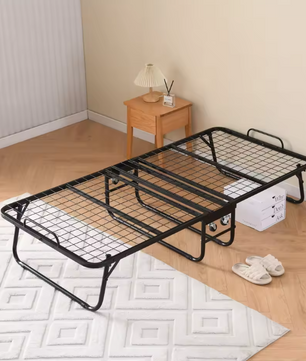 Opklapbed 90 × 190 cm met Wielen en 10 cm Traagschuimmatras – Opvouwbaar Logeerbed