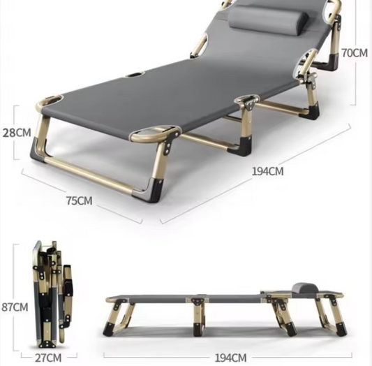 Draagbaar Opklapbed voor Volwassenen – Eenpersoons Vouwbed voor Thuis en Kantoor