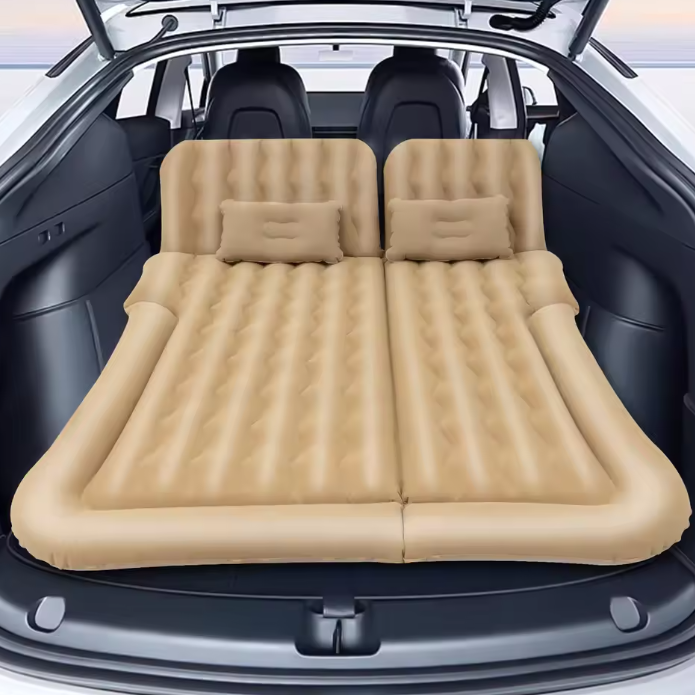 Universeel Opblaasbaar Auto Luchtbed 174 × 126 cm – Opvouwbare Matras met Pomp en Kussens