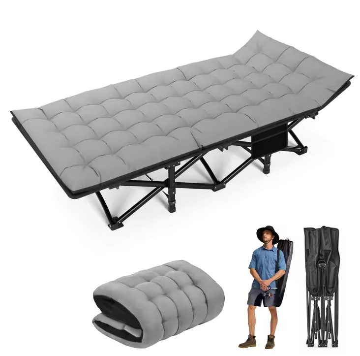 Opvouwbaar Campingbed voor Volwassenen – Draagbaar Heavy Duty Kampeerbed 200 kg