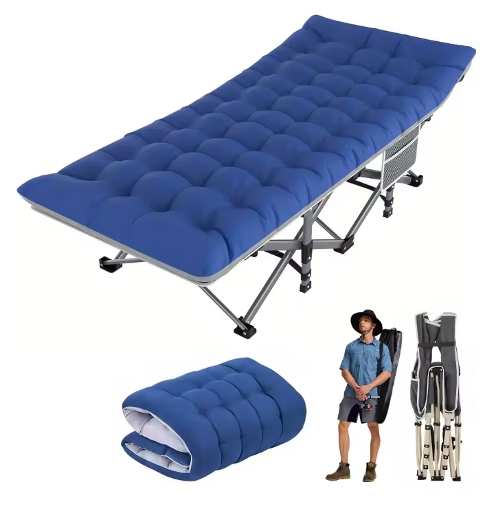 Opvouwbaar Campingbed voor Volwassenen – Draagbaar Heavy Duty Kampeerbed 200 kg