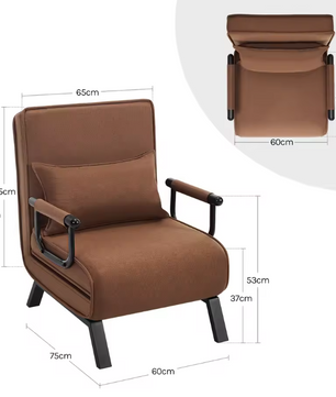3-in-1 Slaapbank Klapstoel met Verstelbare Rugleuning – Fauteuil, Bank en Gastenbed