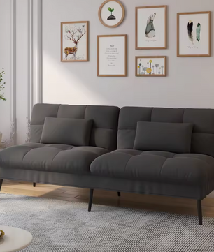 3-zits Slaapbank met Verstelbare Rugleuning – Uitklapbare Futon Gastenbank
