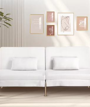 3-zits Slaapbank met Verstelbare Rugleuning – Uitklapbare Futon Gastenbank
