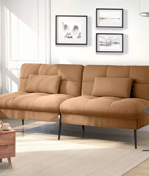 3-zits Slaapbank met Verstelbare Rugleuning – Uitklapbare Futon Gastenbank