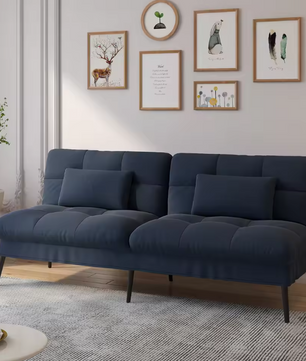 3-zits Slaapbank met Verstelbare Rugleuning – Uitklapbare Futon Gastenbank