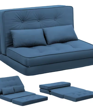 Kleine 2-zits Slaapbank – Mini Sofa met 6-traps Verstelbare Rugleuning, Opvouwbaar en Ruimtebesparend