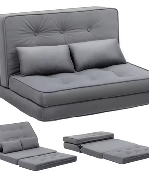 Kleine 2-zits Slaapbank – Mini Sofa met 6-traps Verstelbare Rugleuning, Opvouwbaar en Ruimtebesparend