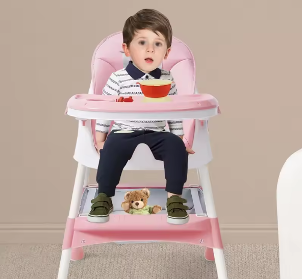 Kinderstoel met Bestekset – Verstelbare Hoogte, Hoge Veiligheid en Sterk Draagvermogen