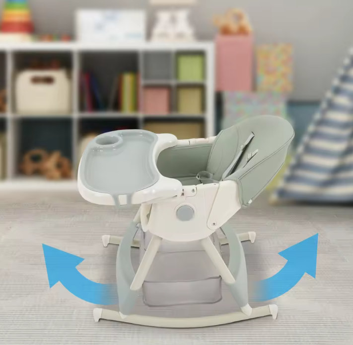3-in-1 Kinderstoel met Tafel, Wielen en Verwijderbaar Dienblad – Opvouwbaar en Comfortabel