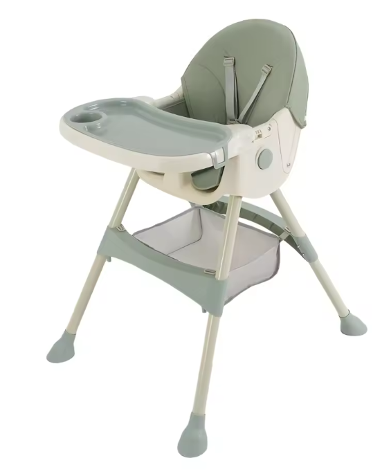 3-in-1 Kinderstoel met Tafel, Wielen en Verwijderbaar Dienblad – Opvouwbaar en Comfortabel