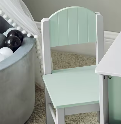 Kindertafel met Stoelen en Opbergplank – Kinderzitgroep voor Spelen en Leren, Lichtgrijs