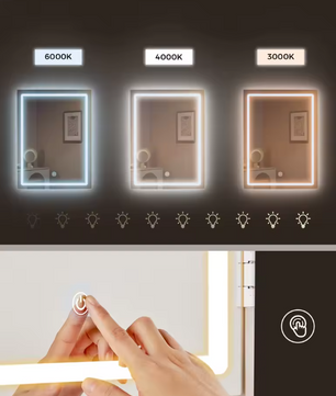 Moderne Make-uptafel met LED Spiegel, Verstelbare Verlichting en Lades