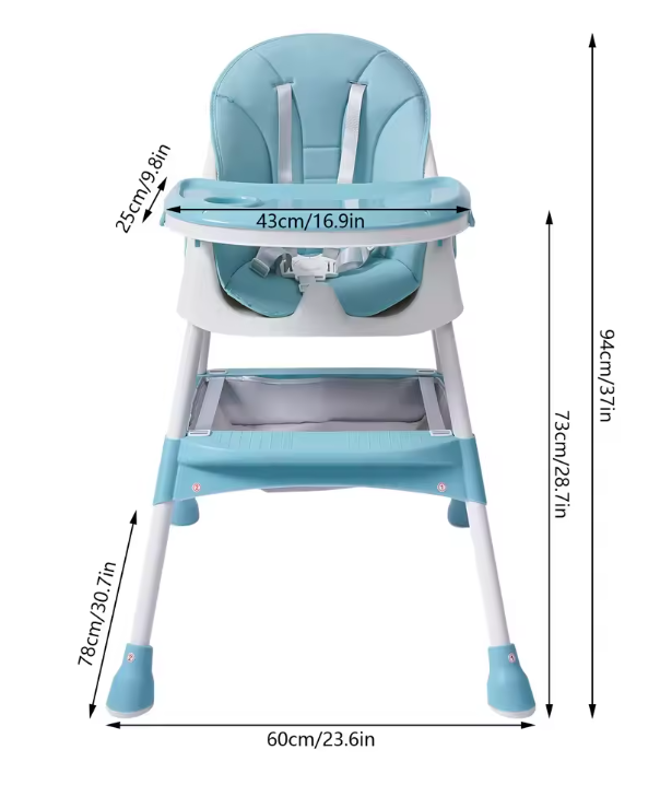 2-in-1 Kinderstoel voor Baby & Peuter – Met Voetsteun en Dienblad