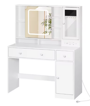 Make-uptafel met LED Spiegel, Sieradenkast, Lades en Opbergvakken