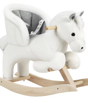 Pluche Schommelpaard Kinderstoel – Dier Schommelstoel met Riem