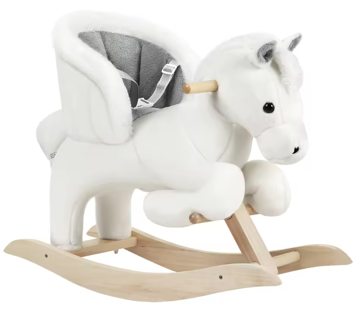 Pluche Schommelpaard Kinderstoel – Dier Schommelstoel met Riem