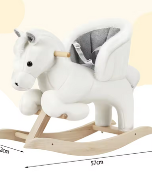 Pluche Schommelpaard Kinderstoel – Dier Schommelstoel met Riem