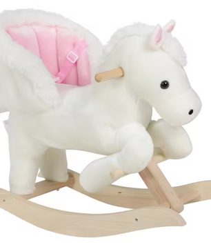 Pluche Schommelpaard Kinderstoel – Dier Schommelstoel met Riem