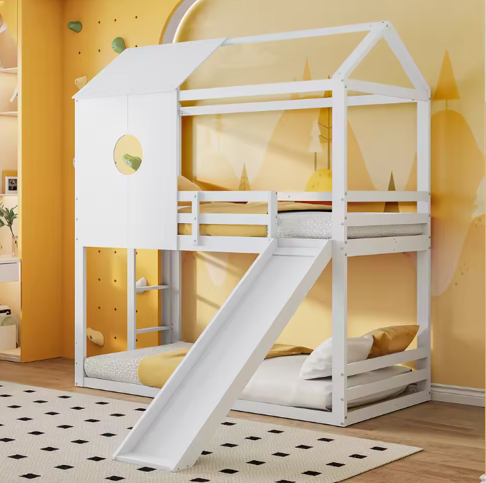 Hoogslaper voor Kinderen met Trap, Opbergruimte en Valbeveiliging