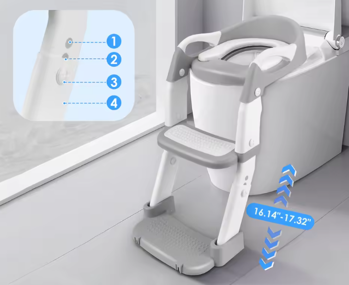 3-in-1 Kindertoiletbril met Trap – Veilig en Comfortabel voor Toilettraining