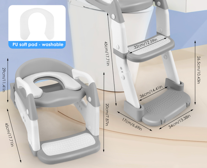 3-in-1 Kindertoiletbril met Trap – Veilig en Comfortabel voor Toilettraining