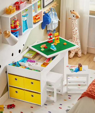 Kindertafel met 2 Stoelen en Opbergruimte – Multifunctionele Kinderzitgroep