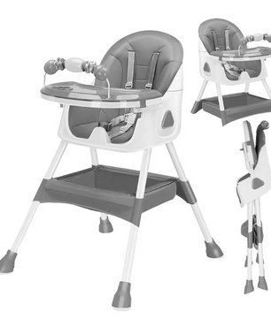 Opvouwbare Baby Eetstoel 6 Maanden+, met Antislip Onderlegger, Speelrek en Afneembaar Eetblad – Veilig, Comfortabel en Ruimtebesparend