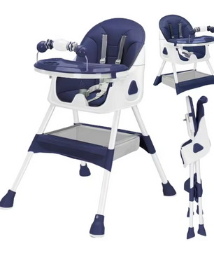 Opvouwbare Baby Eetstoel 6 Maanden+, met Antislip Onderlegger, Speelrek en Afneembaar Eetblad – Veilig, Comfortabel en Ruimtebesparend