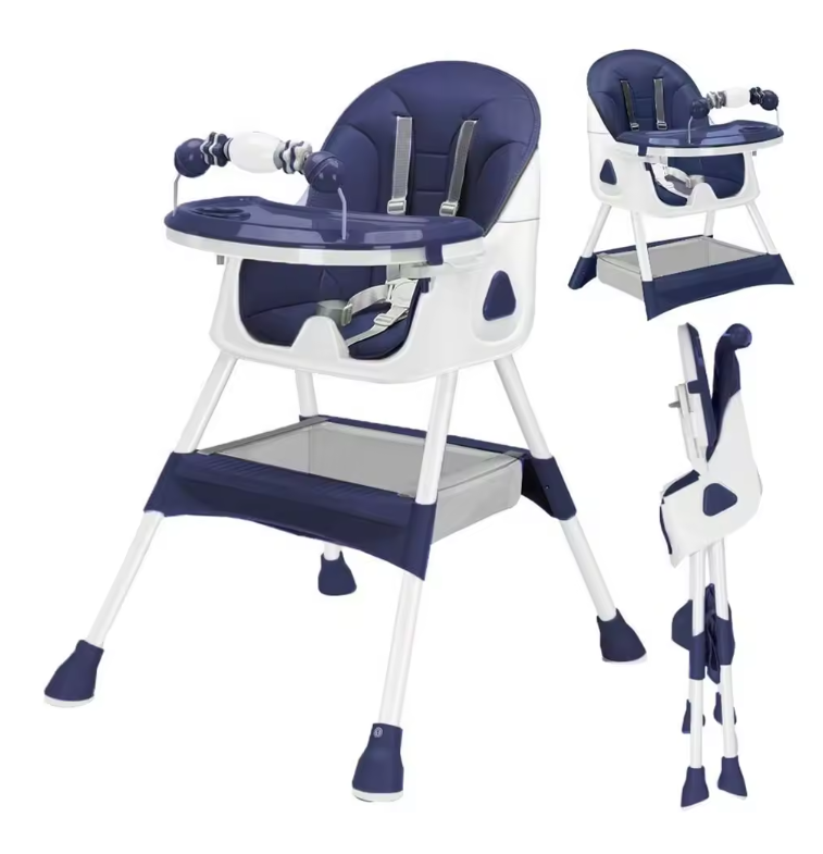 Opvouwbare Baby Eetstoel 6 Maanden+, met Antislip Onderlegger, Speelrek en Afneembaar Eetblad – Veilig, Comfortabel en Ruimtebesparend