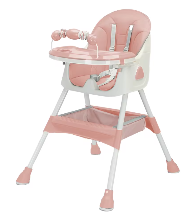 Opvouwbare Baby Eetstoel 6 Maanden+, met Antislip Onderlegger, Speelrek en Afneembaar Eetblad – Veilig, Comfortabel en Ruimtebesparend