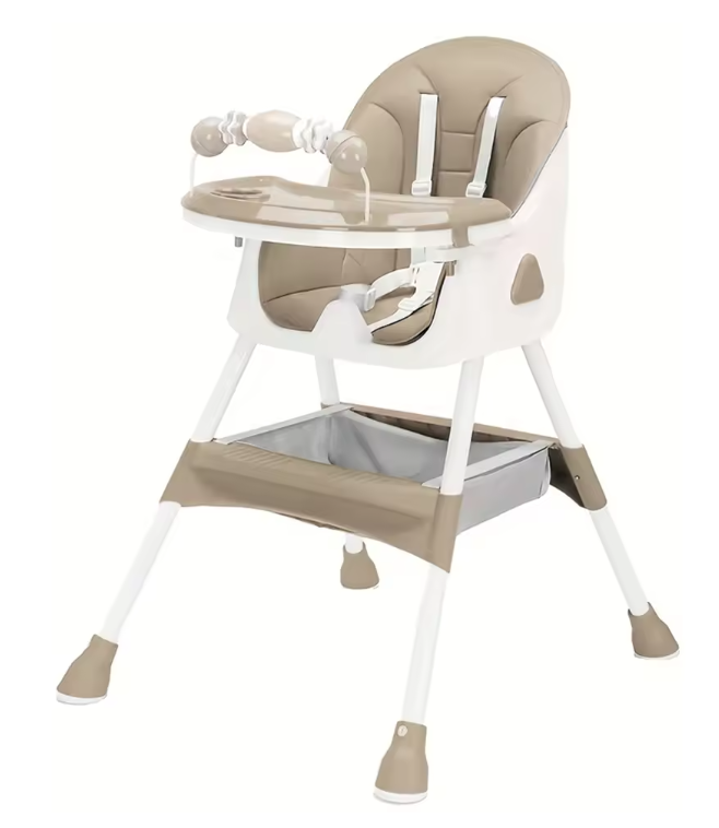 Opvouwbare Baby Eetstoel 6 Maanden+, met Antislip Onderlegger, Speelrek en Afneembaar Eetblad – Veilig, Comfortabel en Ruimtebesparend