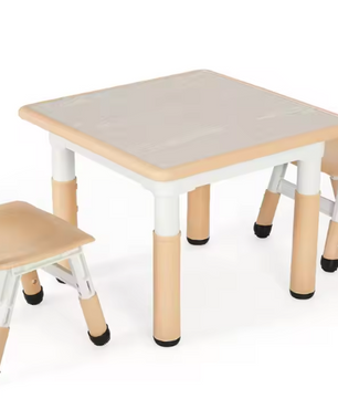 In Hoogte Verstelbare Kindertafel met 2 Stoelen – Speel- en Studietafelset 3-8 Jaar