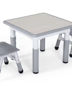 In Hoogte Verstelbare Kindertafel met 2 Stoelen – Speel- en Studietafelset 3-8 Jaar