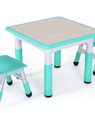 In Hoogte Verstelbare Kindertafel met 2 Stoelen – Speel- en Studietafelset 3-8 Jaar