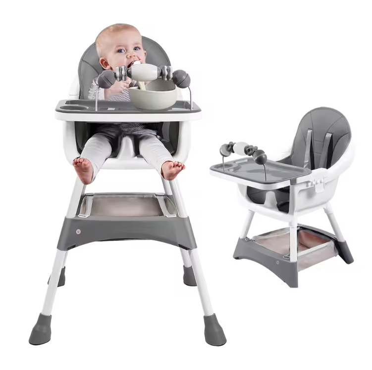 Draagbare Baby Kinderstoel – Verstelbare Eet- en Speelstoel met Dubbele Eettray en Speelrek