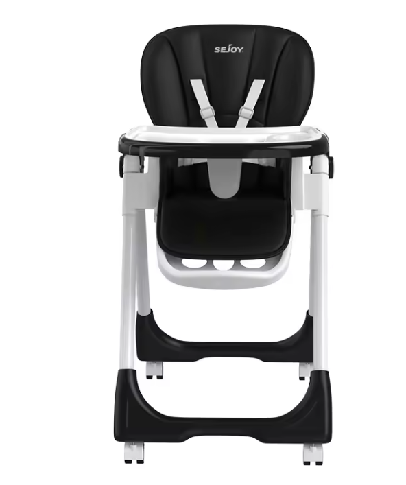 Opvouwbare Baby Kinderstoel – Verstelbaar met Wielen, Eettray en Schommelstand