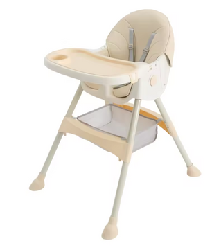 Opvouwbare Baby Kinderstoel met Wielen – Verstelbaar, Dubbele Eettray en 5-Punts Gordel