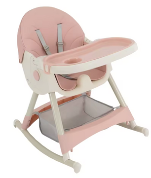Opvouwbare Baby Kinderstoel met Wielen – Verstelbaar, Dubbele Eettray en 5-Punts Gordel