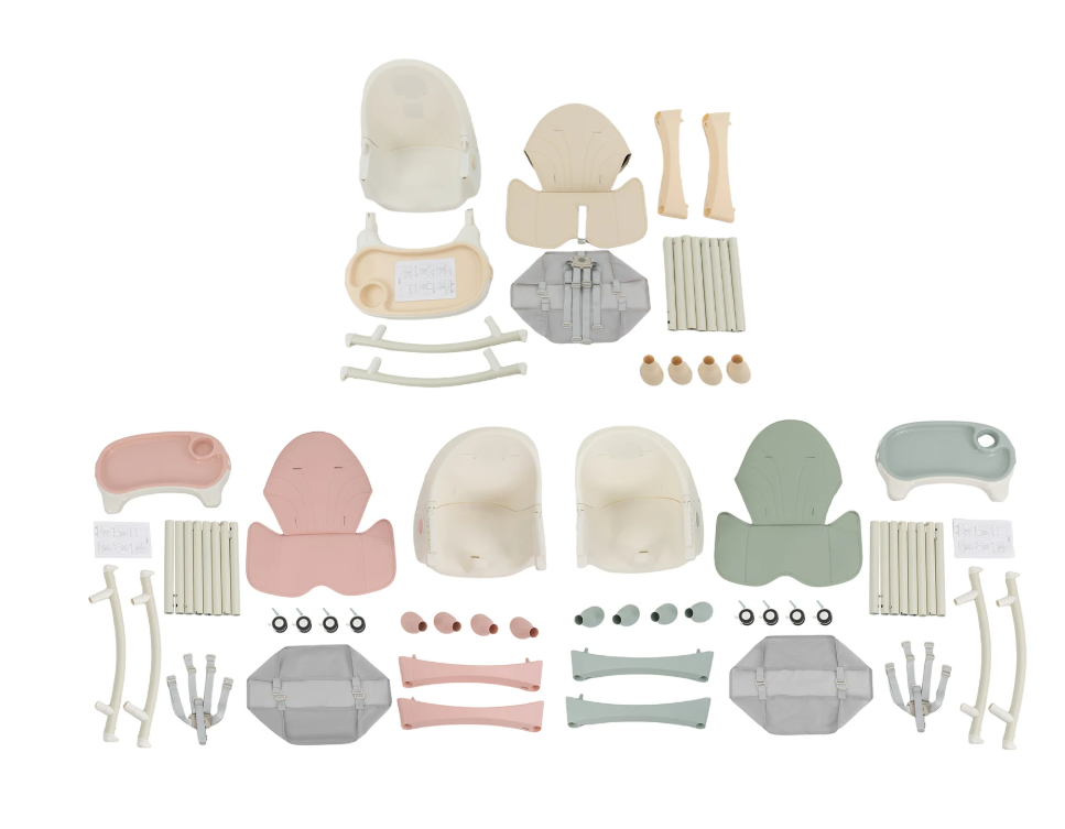 Opvouwbare Baby Kinderstoel met Wielen – Verstelbaar, Dubbele Eettray en 5-Punts Gordel
