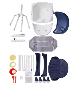 2-in-1 Opvouwbare Baby Kinderstoel – Verstelbaar met Dubbele Eettray