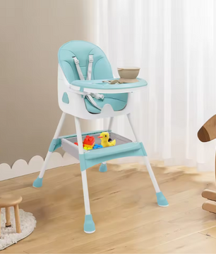 2-in-1 Baby Kinderstoel – Veilig, Verstelbaar met Voetensteun en Eettray